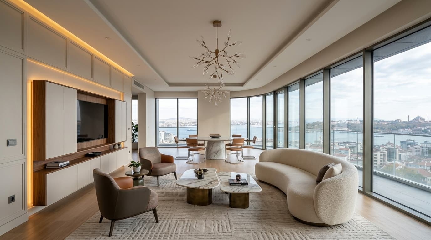 Renovated luxury living room after TMC architecture design
