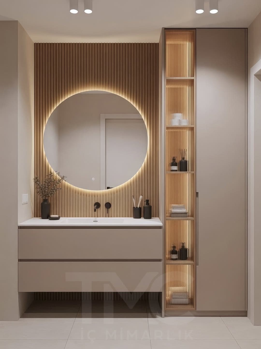 Modern Banyo Tasarımı | Vera Concept Ankara fonksiyonel kullanım ergonomisi ve mimari detay görünümü