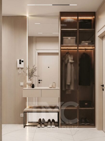 Modern Antre Dekorasyonu ve Portmanto Tasarım Projesi