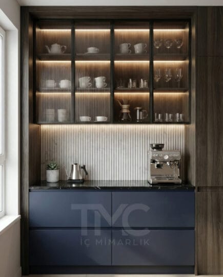 Minimal Kahve Köşesi Projesi | Özel Ölçü Modern Coffee Corner Tasarımı