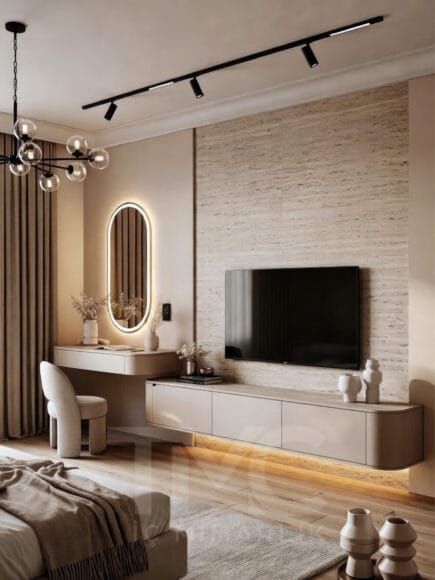 Modern TV Ünitesi ve Makyaj Köşesi Tasarımı