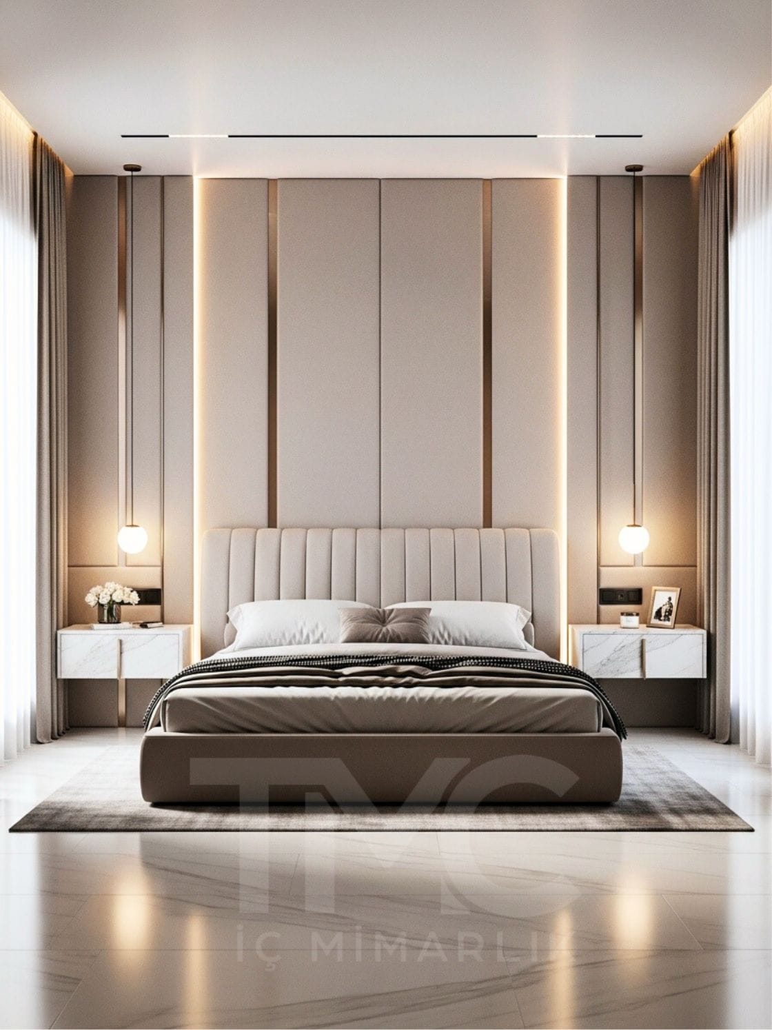 Modern Yatak Odası Tasarımı | Özel Üretim Şık ve Fonksiyonel Çözümler - Görsel 8