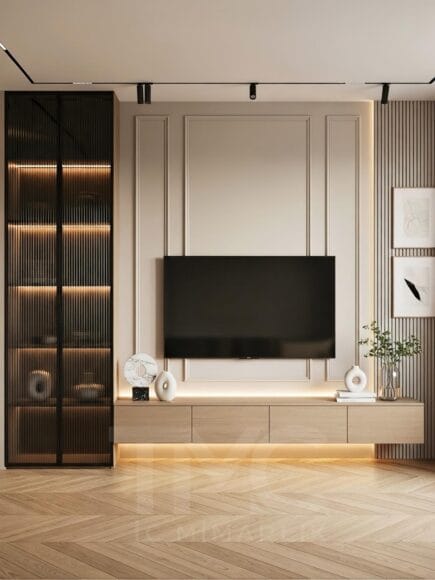 Modern TV Ünitesi Tasarımı | Özel Ölçü TV Ünitesi ve Salon Duvar Paneli