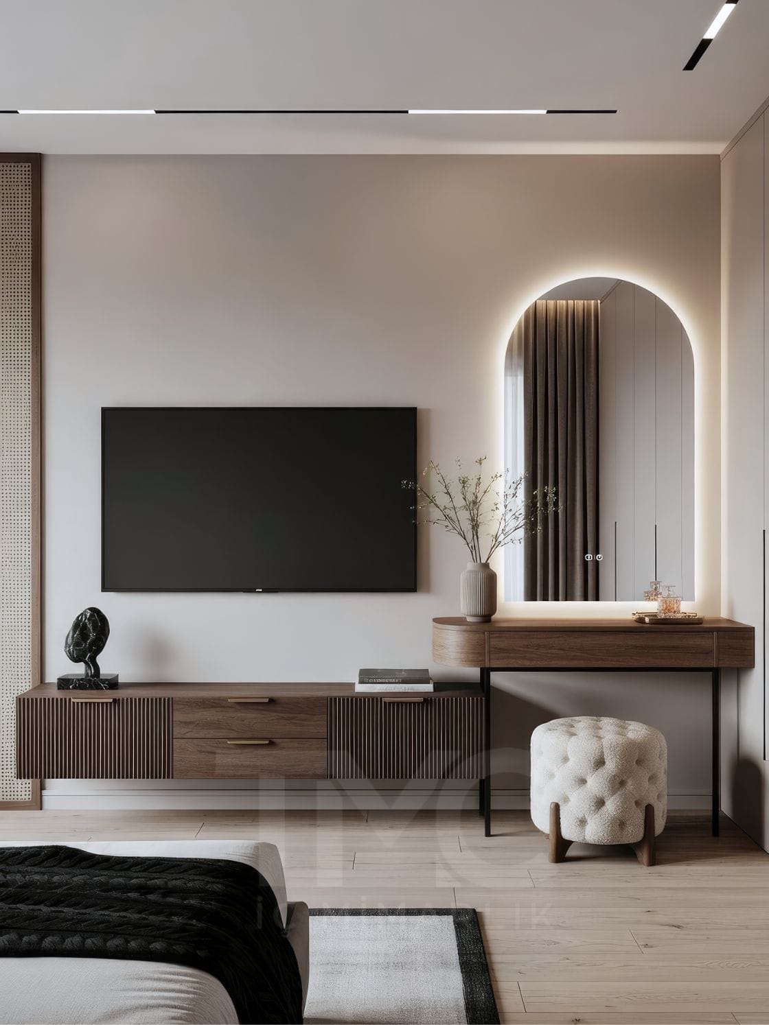 Modern TV Ünitesi ve Makyaj Masası Tasarımı - Görsel 3