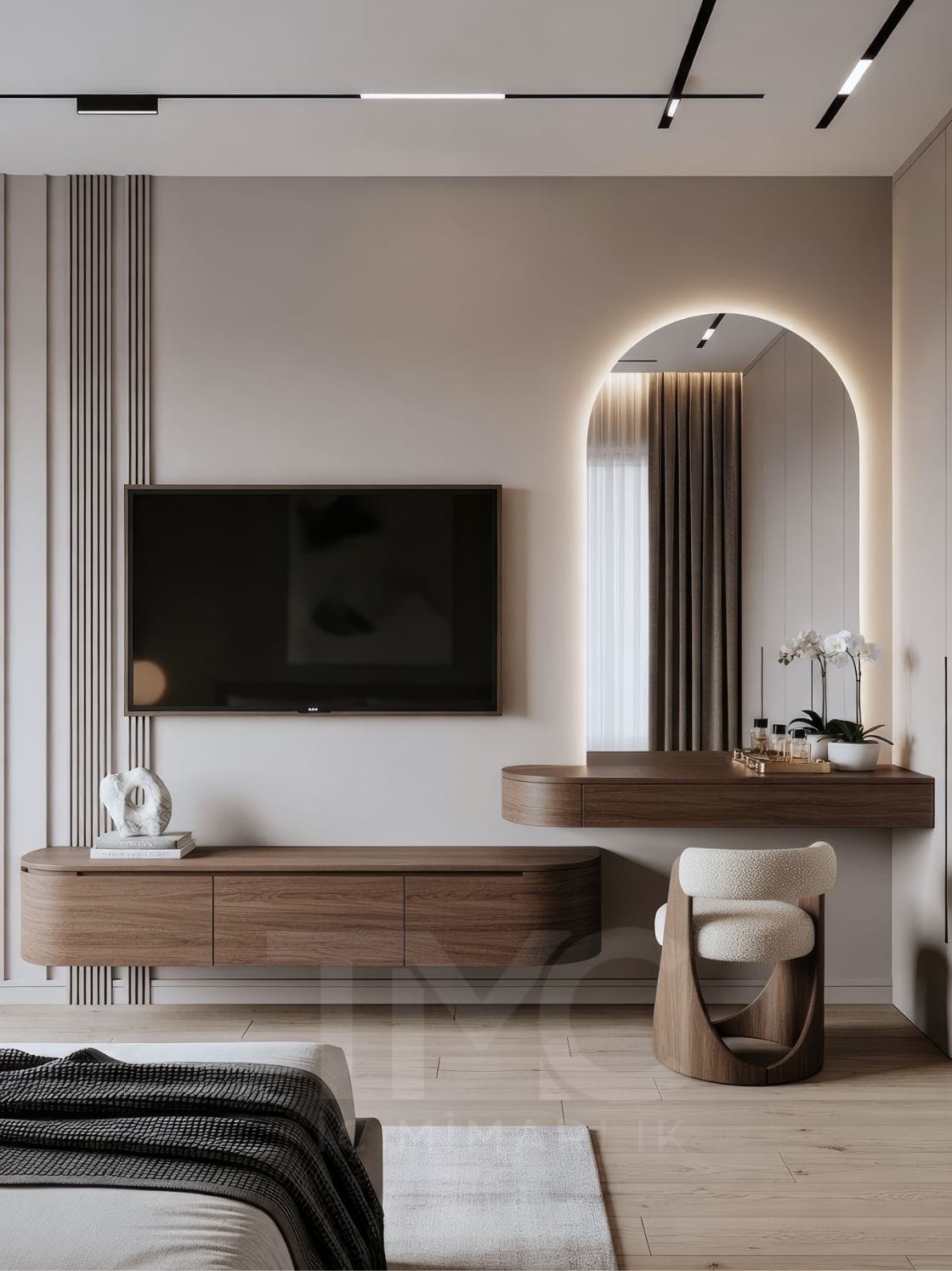 Modern TV Ünitesi ve Makyaj Masası Tasarımı - Görsel 5