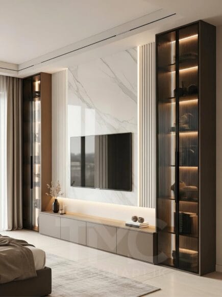 Modern TV Ünitesi Tasarımı – Ölçüye Özel Lüks Duvar Ünitesi