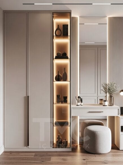 Modern Giyinme Alanı ve Makyaj Masası Tasarımı