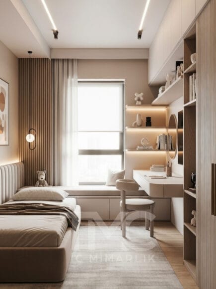 Modern Genç Odası Tasarımı | Soft Line Projesi