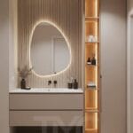 Vera Concept projesi kapsamında Ankara için özel olarak tasarlanan bu modern banyo tasarımı; depolama, estetik, LED aydınlatma ve ölçüye özel çözümleri bir araya getiriyor.