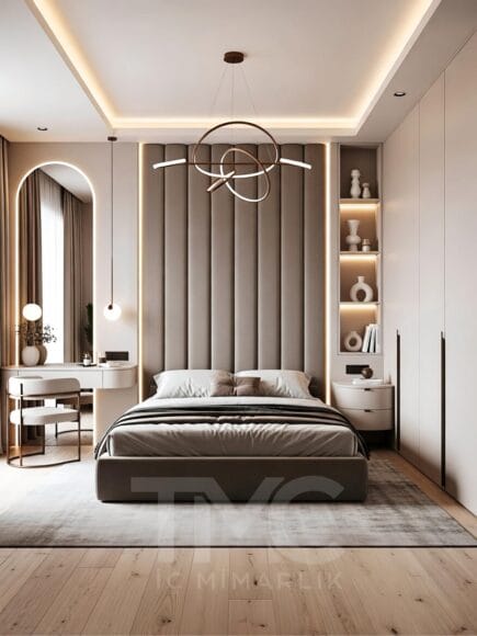 LED Aydınlatmalı Başlık Duvarı Minimal & Lüks İç Mimari