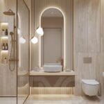 Dünya Şehir Maltepe’de konumlanan bu özel banyo tasarımı projesinde, Tuğçe ve Ali çifti için modern, sıcak ve zamansız bir yaşam alanı oluşturuldu